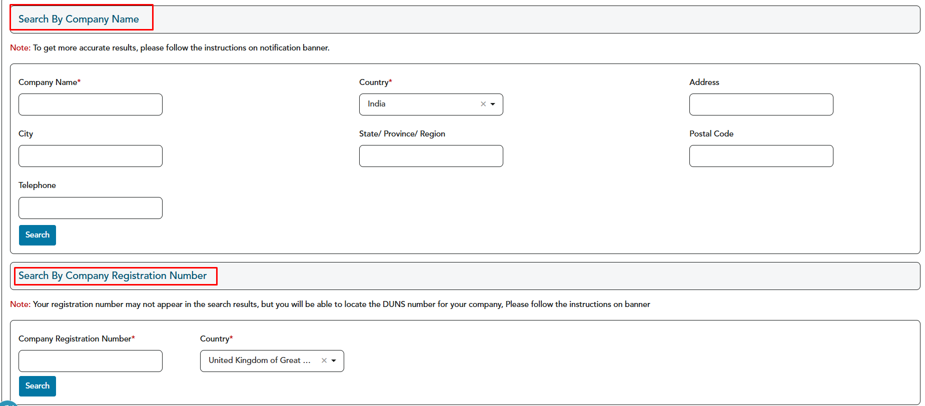 D-U-N-S Number Registration Free