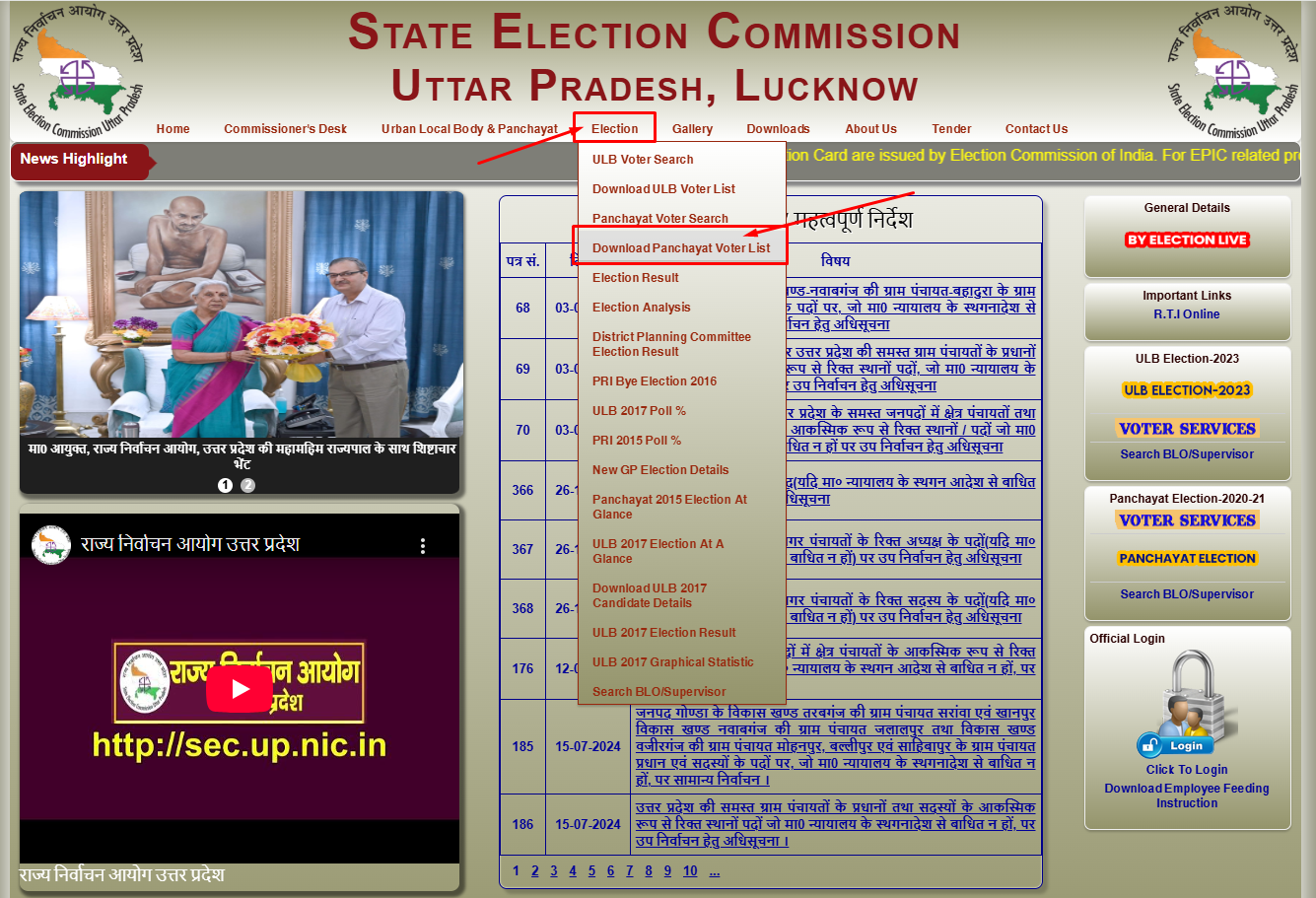 Panchayat Voter List Download PDF