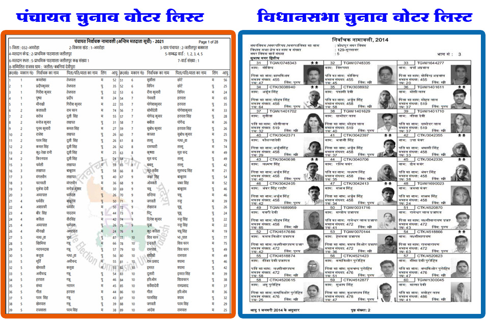 Panchayat Voter List Download PDF